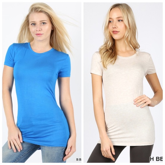 Zenana Outfitters | Tops | Rayon Crew Neck Long Line Tee | Poshmark